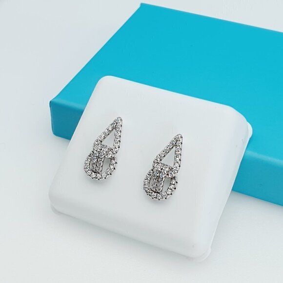 "925 Sterling Silver CZ Beautiful Earrings for Women, 1USPAR4201 - Picture 5 of 11